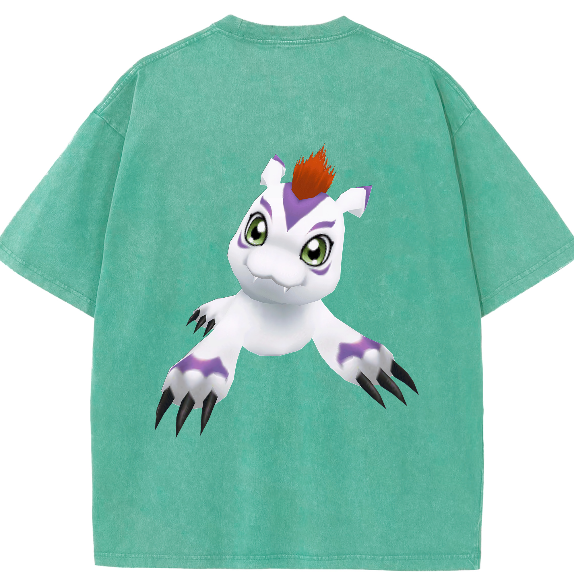 （画像用） Digimon デジタルモンスター/デジモン 綿100% ヴィンテージ風 半袖Tシャツ（背面プリント）